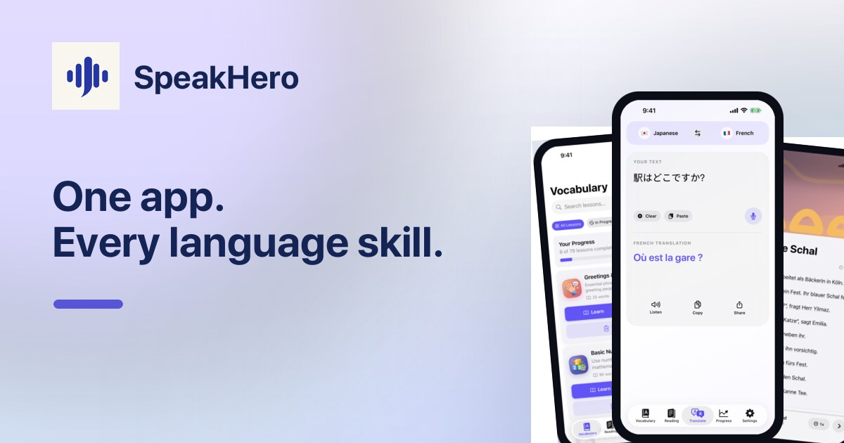 SpeakHero, Language Learning